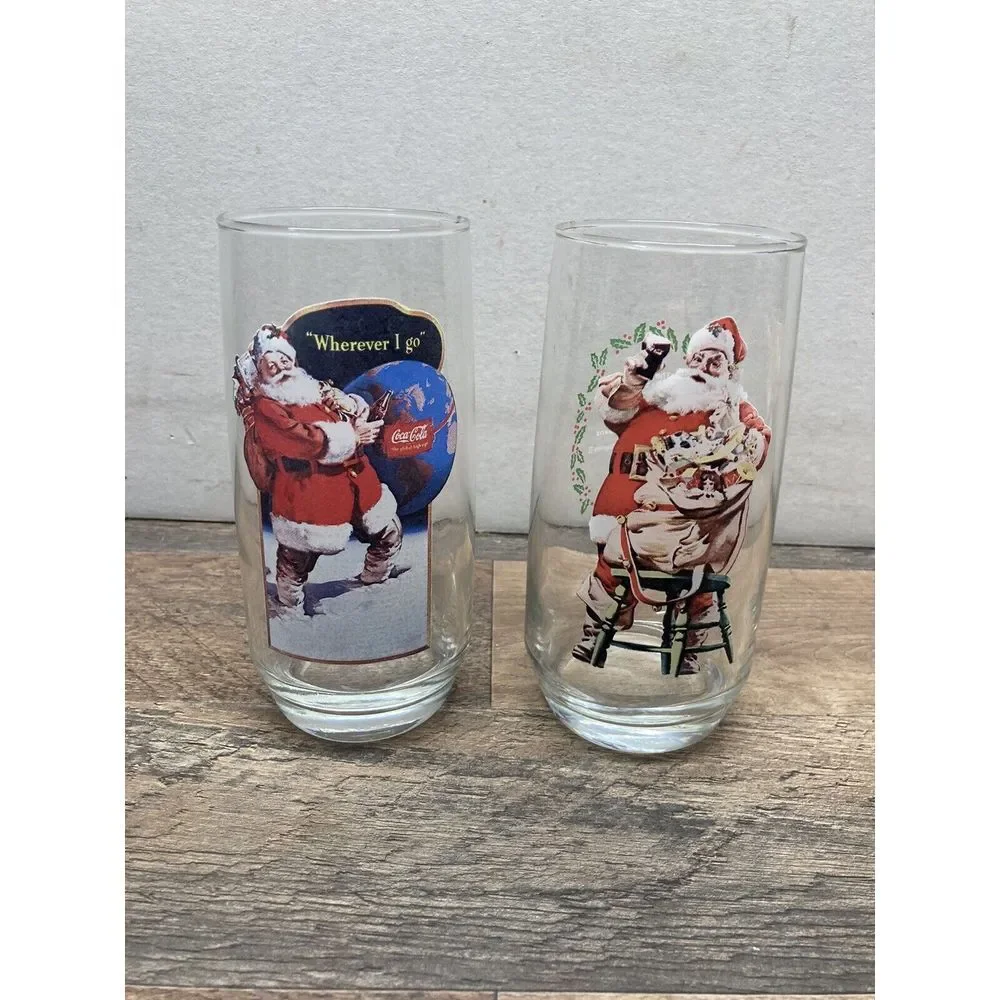 Vintage‎ Haddon Sundblom Santa Coca Cola Glasses